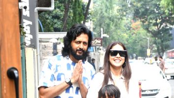Photos: Riteish Deshmukh, Genelia Deshmukh and their kids snapped outside a restaurant in Bandra