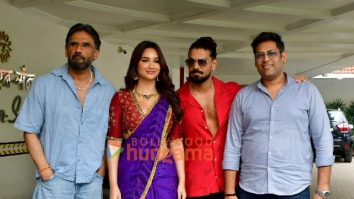 Photos: Suniel Shetty, Sooraj Pancholi and Aakanksha Sharma snapped promoting Kesari Veer