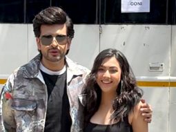 Reem Sameer and Karan Kundraa pose together in a basic fit