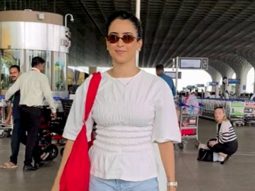 Sanya Malhotra greets paps with a smile at the airport