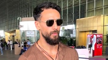 Tiger Shroff in brown monochrome papped at the airport