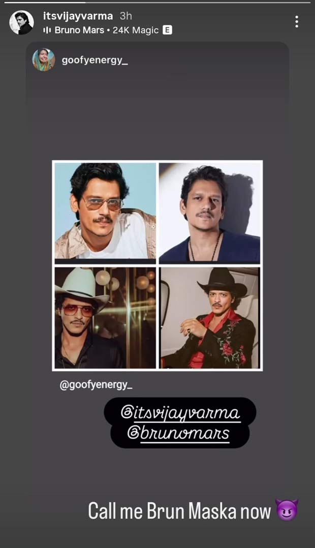 Vijay Varma REACTS to Bruno Mars comparison with a desi twist!