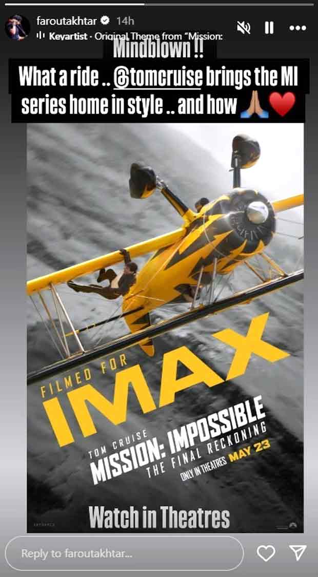 Farhan Akhtar, Farah Khan join Indian fans in cheering for Tom Cruise’s return as Ethan Hunt in Mission Impossible - The Final Reckoning