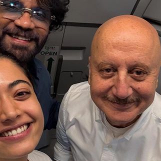 Anupam Kher shares delightful selfie with Rashmika Mandanna and Nagarjuna on flight from Hyderabad; watch
