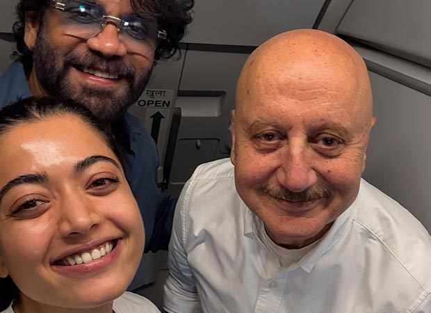 Anupam Kher shares delightful selfie with Rashmika Mandanna and Nagarjuna on flight from Hyderabad; watch : Bollywood News