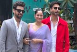 Ankita Vicky meet Samarth Jurel pose for media