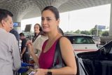 Dia Mirza opts for a flowy dress as she gets clicked at the airport with son
