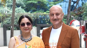 Photos: Anupam Kher and Neena Gupta snapped at the T-Series office to promote their film Metro… In Dino