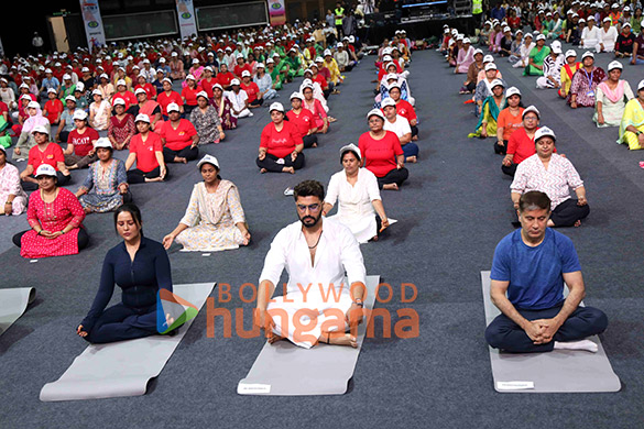 photos arjun kapoor nushrratt bharuccha attend amruta fadnavis yoga day with 1000 marginalised women 4