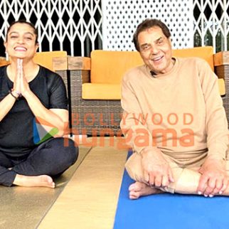 Photos: Dharmendra marks World Yoga Day at his Lonavala farmhouse along with actress Ekta Jain