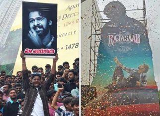 MADNESS in Hyderabad: Prabhas fans go crazy as over 40 feet cut out of The RajaSaab unveiled in a dramatic fashion