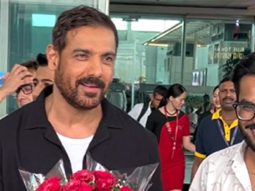 Sweet Gesture! John Abraham gives flowers to a crew member