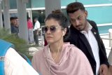 Kajol papped in a comfy pink suit at the airport