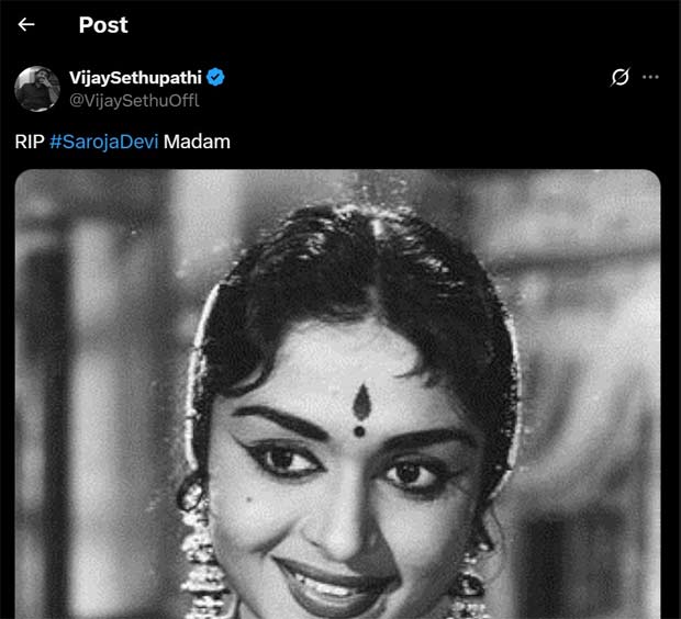 From Rajinikanth to Shiva Rajkumar, celebs pay tribute to late icon B Saroja Devi