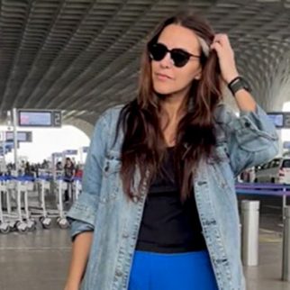 Neha Dhupia in a cool airport pajamas
