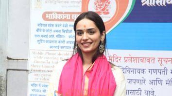 Photos: Manushi Chhillar seeks blessings at Siddhivinayak Temple before the release of Maalik