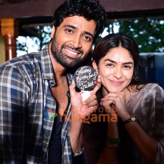 Photos: Mrunal Thakur celebrates pre-birthday on the sets of Dacoit with Adivi Sesh and the rest of the team