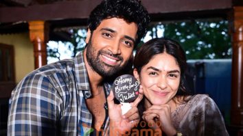 Photos: Mrunal Thakur celebrates pre-birthday on the sets of Dacoit with Adivi Sesh and the rest of the team
