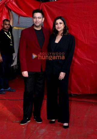 Photos: Parineeti Chopra and Raghav Chadha snapped shooting for a special episode of Netflix’s The Great Indian Kapil Show