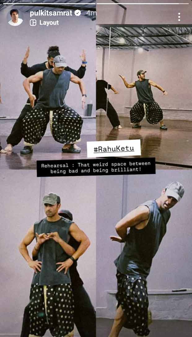 Pulkit Samrat shares Rahu Ketu BTS, calls rehearsal, "That weird space between bad and brilliant"