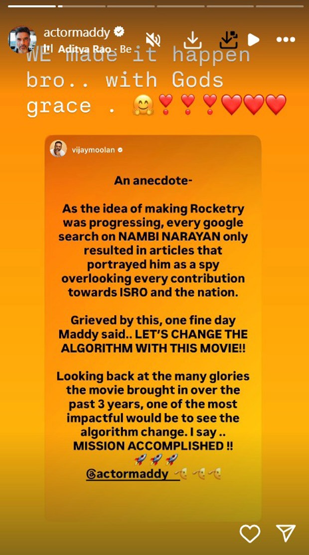 R Madhavan celebrates three years of Rocketry: The Nambi Effect: "We made it happen"