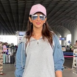 Rakul Preet Singh in a comfy denim sweatshirt set