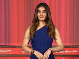 Rasha Thadani all glamed up in an electric blue jumpsuit