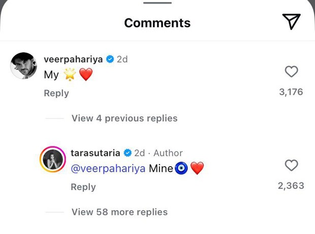 Tara Sutaria soft launches relationship with Veer Pahariya? Rumoured couple’s flirty Instagram exchange leaves netizens buzzing