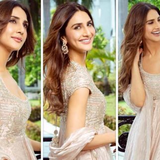Vaani Kapoor stuns in rose gold tissue Anarkali worth Rs 84.4k for Mandala Murders promotions
