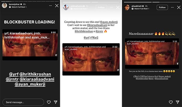 War 2 trailer out: Karan Johar calls it blockbuster, Alia Bhatt says “Mazedar”; Sidharth Malhotra can’t wait wife Kiara Advani in action avatar