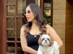 Sophie Choudry spotted with cute doggo waves for media