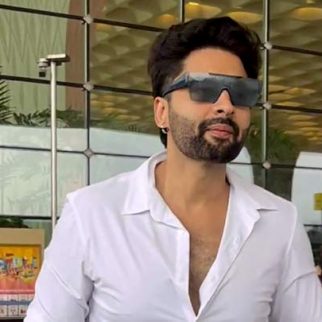 Jackky Bhagnani slays a white shirt look at the airport