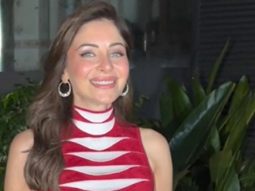 Birthday girl Kanika Kapoor in a pretty red dress