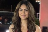 Mrunal Thakur in bold red dress pose for the paps