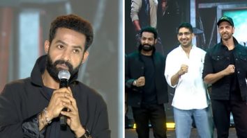 War 2 GRAND event in Hyderabad: Jr NTR remembers Hrithik Roshan’s “BEAUTIFUL hug” on first day of shoot: “I am extremely PROUD to have danced beside you”; adds, “Ayan Mukerji will be remembered for directing one of the GREATEST films of our time”