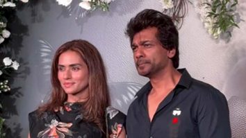 Nikhil Dwivedi with wife pose for media