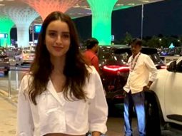 Our Laila aka Triptii Dimri at the airport in her gorgeous blue car