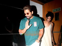 Photos: Allu Arjun with wife and kids snapped outside a restaurant in BKC