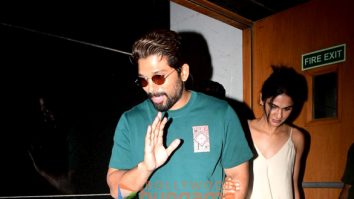 Photos: Allu Arjun with wife and kids snapped outside a restaurant in BKC