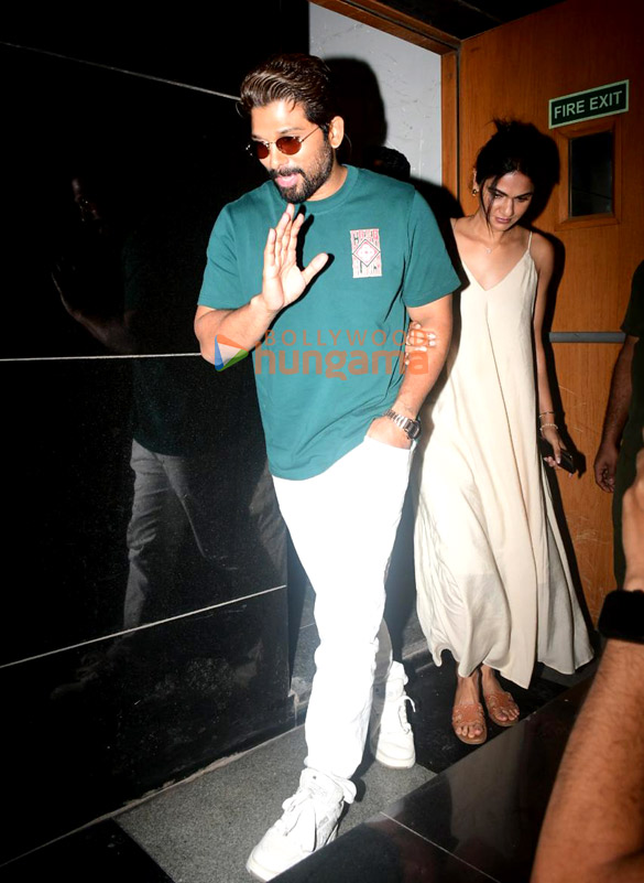 Photos: Allu Arjun with wife and kids snapped outside a restaurant in BKC