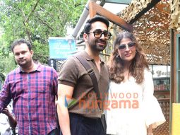 Photos: Ayushmann Khurrana snapped with wife Tahira Kashyap outside a restaurant in Bandra