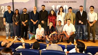Photos: Farhan Akhtar, Ritesh Sidhwani, Raashii Khanna, Razneesh ‘Razy’ Ghai and Sparsh Walia at the teaser launch of 120 Bahadur