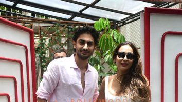 Photos: Malaika Arora snapped with son Arhaan Khan outside a restaurant in Juhu