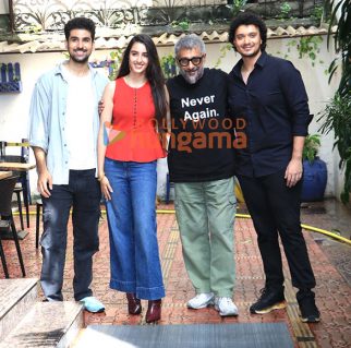 Photos: Namashi Chakraborty, Simratt Kaur Randhawa, Eklavya Sood, Darshan Kumaar and Vivek Agnihotri snapped promoting their film The Bengal Files
