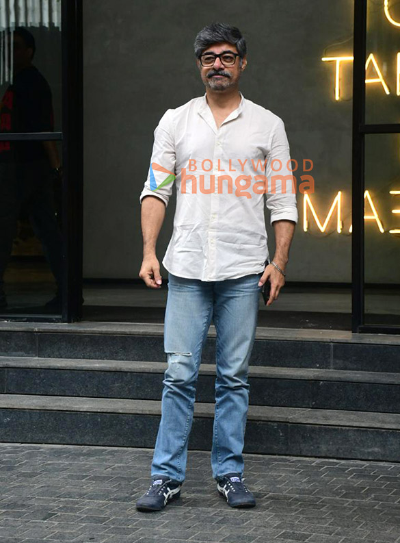 photos rasika dugal shweta tripathi harshita gaur shriya pilgaonkar and others snapped at the muhurat pooja of mirzapur film outside excel office in bandra 12