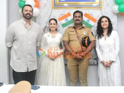 Photos: Rohit Shetty, Nushrratt Bharuccha and Amruta Khanvilkar snapped at the Police Officers Colony on Independence Day