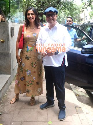 Photos: Shriya Pilgaonkar snapped with father Sachin Pilgaonkar outside a restaurant in Bandra