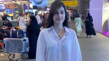 Rhea Chakraborty papped in a baby pink outfit