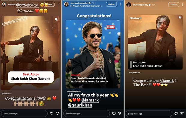 Shah Rukh Khan receiving First National Award for Jawan sparks Bollywood frenzy – From Anil Kapoor to Janhvi Kapoor, here’s who cheered for the ‘King’