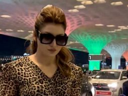 Urvashi Rautela in a lepoard print dress slays her airport look